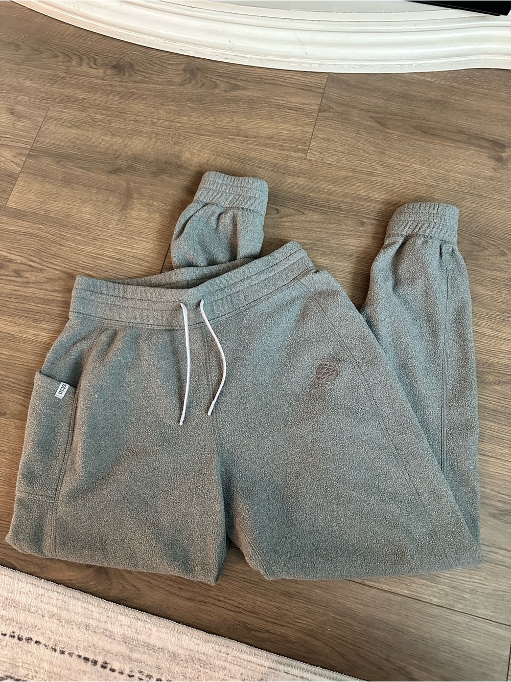 Stio Women’s Gray Fleece Joggers with White Drawcord